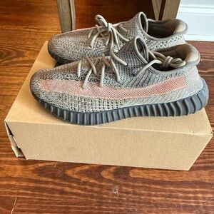 Ash Stone Yeezy Boost 350 12.5 Gray and Pink Knit Sneakers